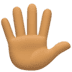 🖐🏽 hand with fingers splayed: medium skin tone display on Facebook